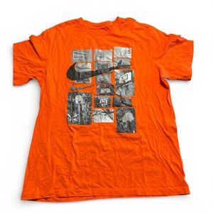 Nike | Basketball Black Swoosh Orange Logo Tshirt